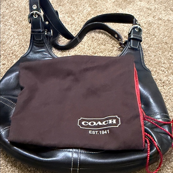Coach Elegant Black Leather Shoulder Bag - Picture 13 of 13
